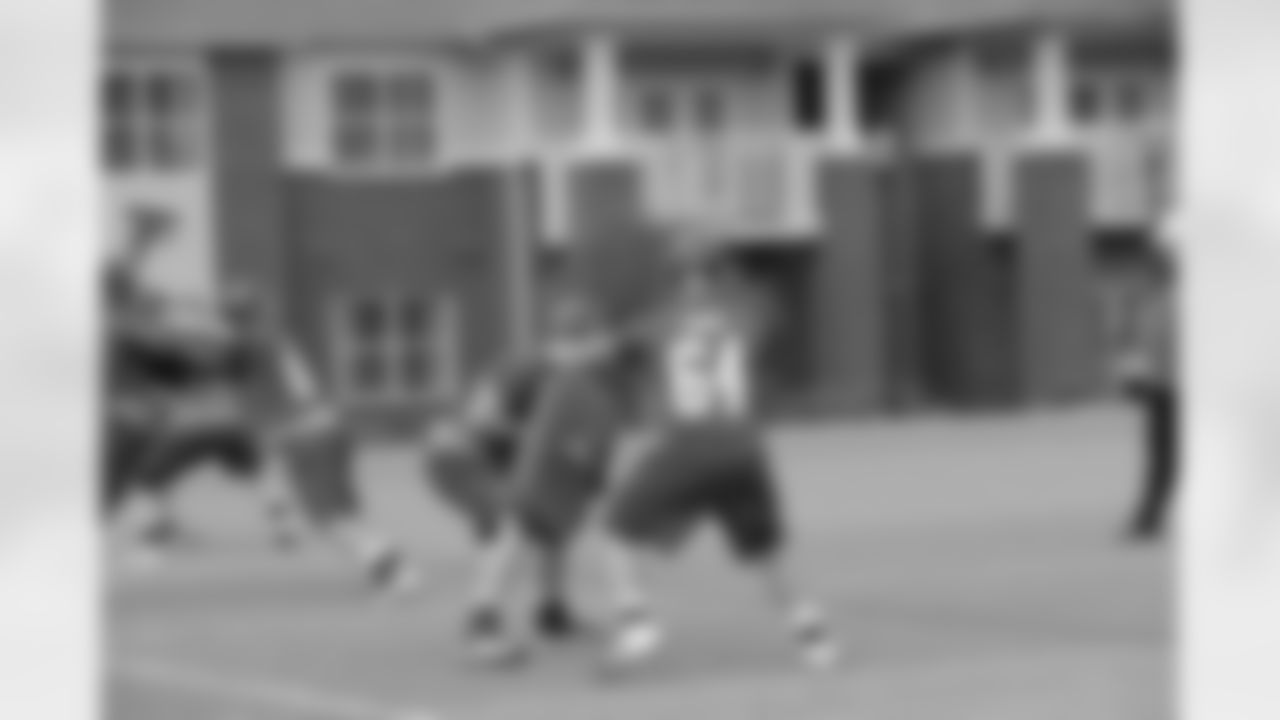 Tyler Horn (64) works with Bryce Harris // 2012 Rookie Minicamp – Day 2 // May 12, 2012 // Flowery Branch –