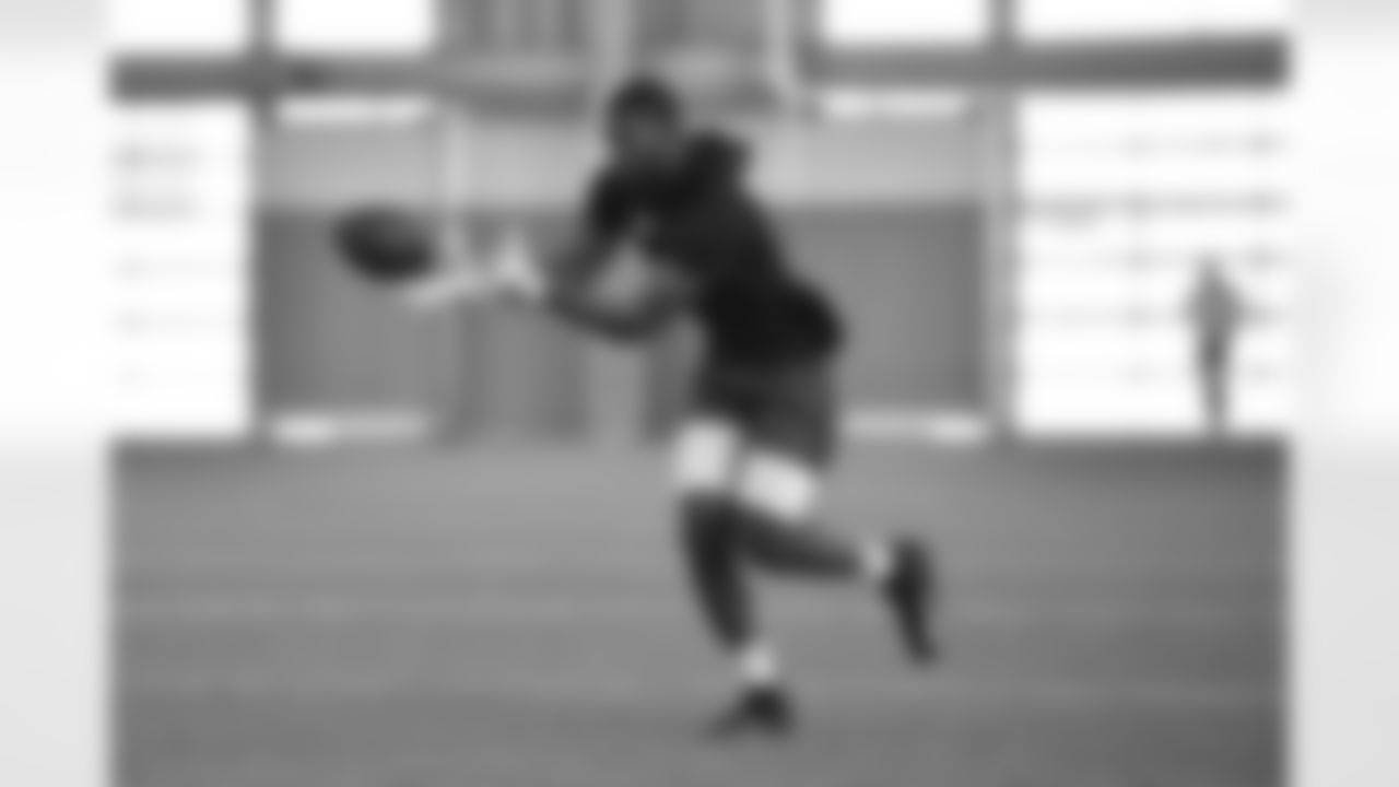 Oklahoma State Cowboys cornerback Rodarius Williams runs position drills during the pro day event, Thursday, April 1, 2021 in Stillwater, Okla. (Alika Jenner via AP)