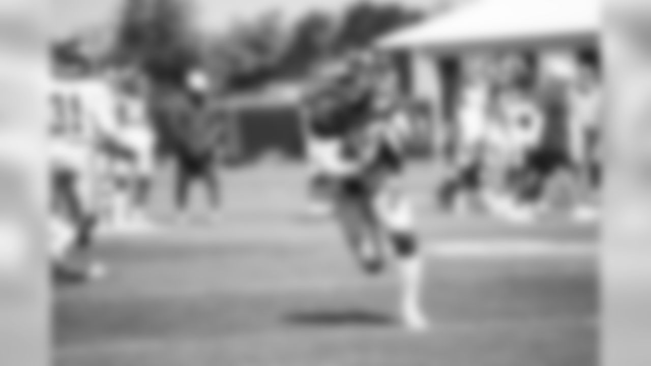 OLB Keion Adams (45) at New York Giants Training Camp 2019 at Quest Diagnostics Training Center in East Rutherford, NJ