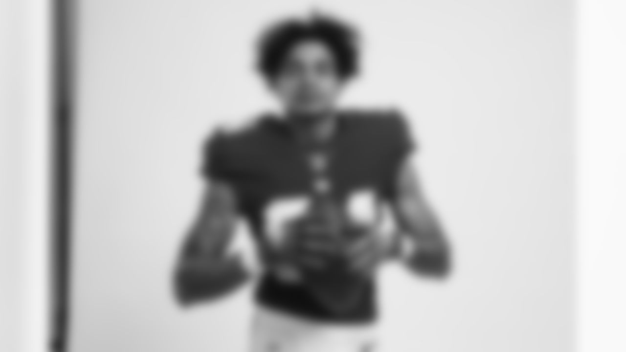 New York Giants wide receiver Jalin Hyatt (84) poses for a portrait during the NFLPA Rookie Premiere on Saturday, May 20, 2023 Los Angeles. (Ben Liebenberg/NFL)