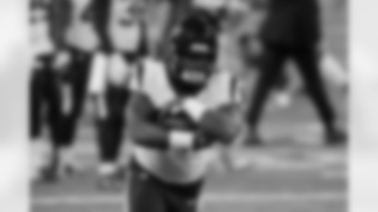 Houston Texans tight end Jordan Akins warms up during pregame of an NFL football game against the Detroit Lions, Thursday, Nov. 26, 2020, in Detroit. (AP Photo/Duane Burleson)