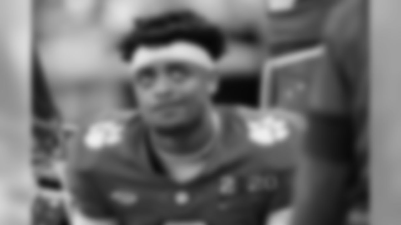 Clemson cornerback A.J. Terrell sits on the bench during the second half of a NCAA College Football Playoff national championship game against LSU, Monday, Jan. 13, 2020, in New Orleans. (AP Photo/David J. Phillip)