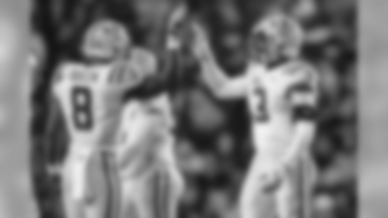 LSU safety JaCoby Stevens (3) celebrates a sack against Arkansas with LSU linebacker Patrick Queen (8) in an NCAA college football game in Baton Rouge, La., Saturday, Nov. 23, 2019. (AP Photo/Matthew Hinton)