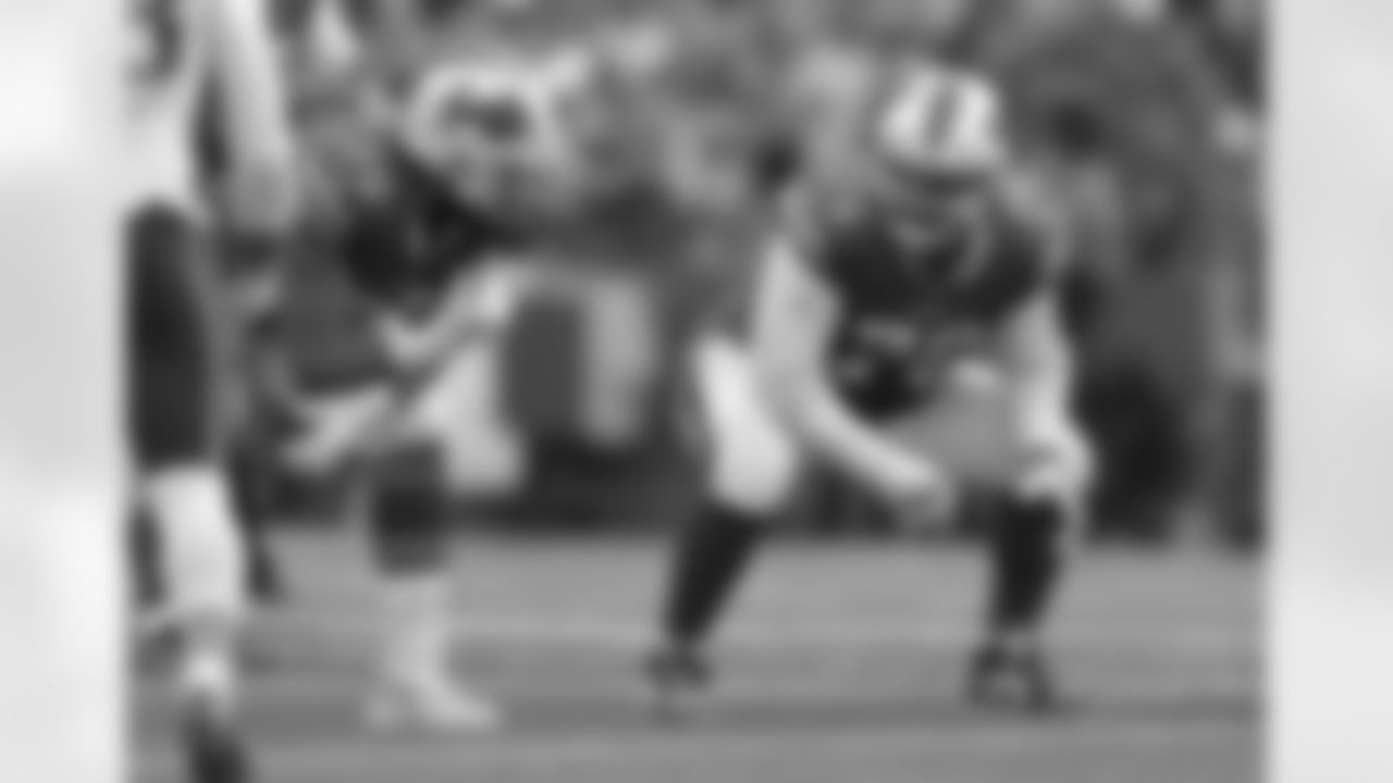 Buffalo Bills offensive tackle Cody Ford (70) and offensive guard Jon Feliciano (76) line up for a play against the New England Patriots in the second half of an NFL football game, Sunday, Sept. 29, 2019, in Orchard Park, N.Y. (AP Photo/Ron Schwane)