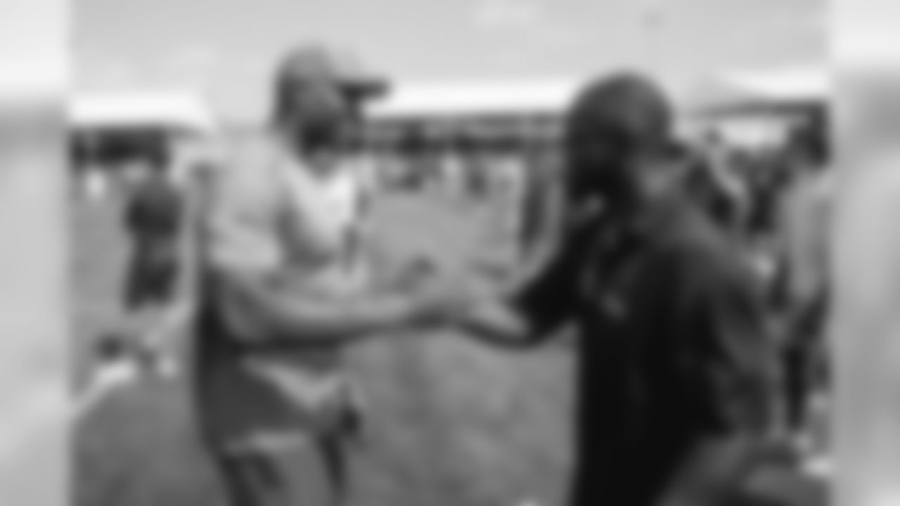 Ahmad Bradshaw & Michael Strahan New York Giants Training Camp 2019 at Quest Diagnostics Training Center in East Rutherford, NJ