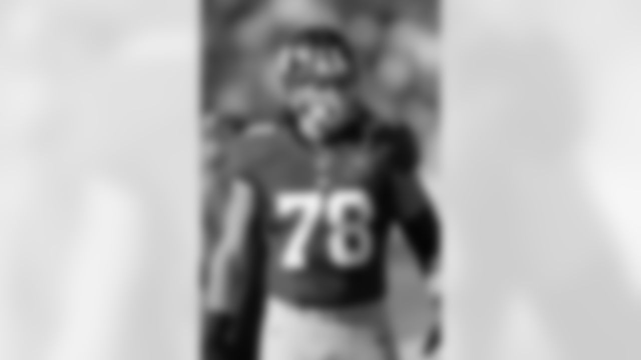 New York Giants defensive tackle Markus Kuhn (78) looks on as he stands on the sidelines during a Week 14 NFL football game against the Tennessee Titans in Nashville, Tennessee on Sunday, December 7, 2014. The Giants defeated the Titans 36-7. (AP Photo/Scott Boehm)