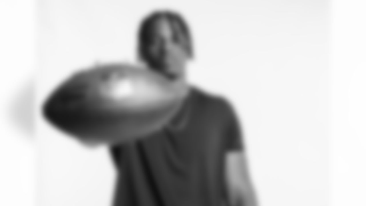 Miami Defensive End Gregory Rousseau poses for a portrait Saturday March 13, 2021 in Pensacola, FL. (Todd Rosenberg via AP)