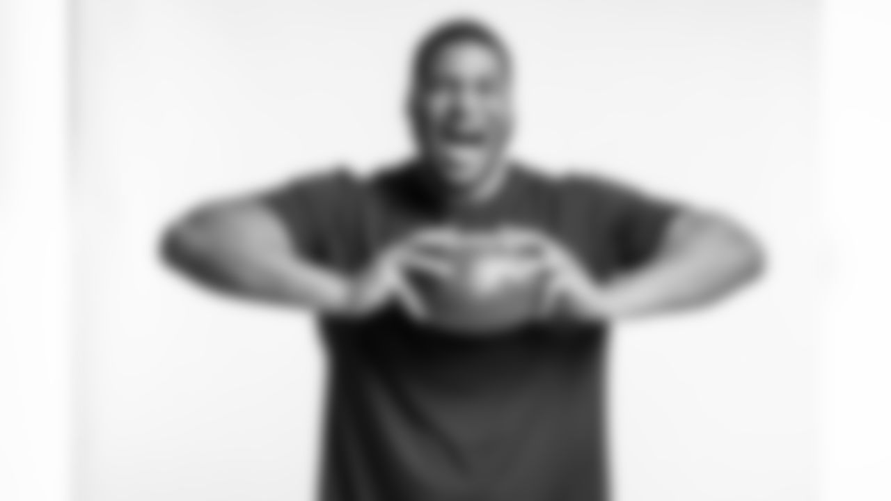 Virginia Tech Offensive Tackle Christian Darrisaw poses for a portrait Saturday March 13, 2021 in Pensacola, FL. (Todd Rosenberg via AP)