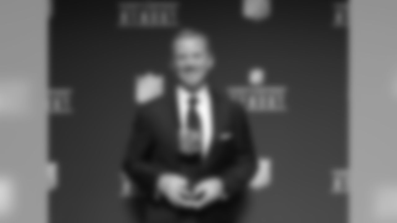 Dallas Cowboys coach Jason Garrett poses in the press room with the AP Coach of the Year award at the 6th annual NFL Honors at the Wortham Center on Saturday, Feb. 4, 2017, in Houston. (Photo by Jeff Lewis/Invision for NFL/AP Images)