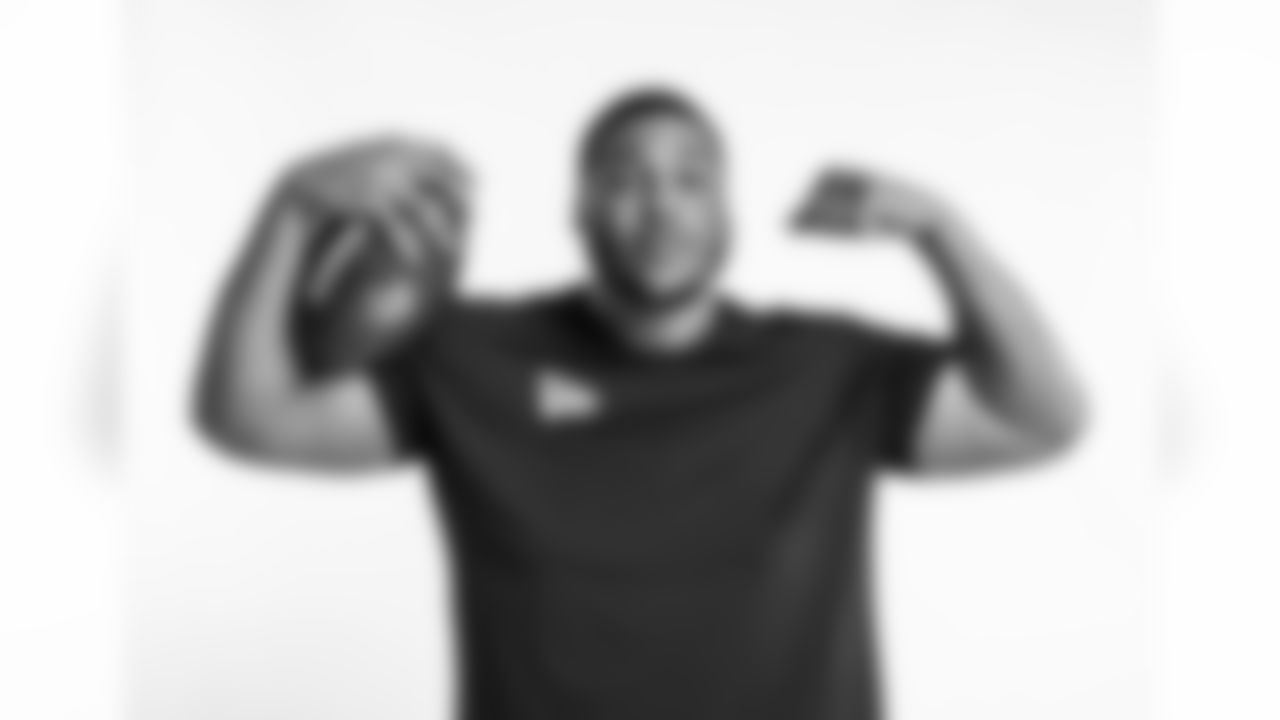Virginia Tech Offensive Tackle Christian Darrisaw poses for a portrait Saturday March 13, 2021 in Pensacola, FL. (Todd Rosenberg via AP)