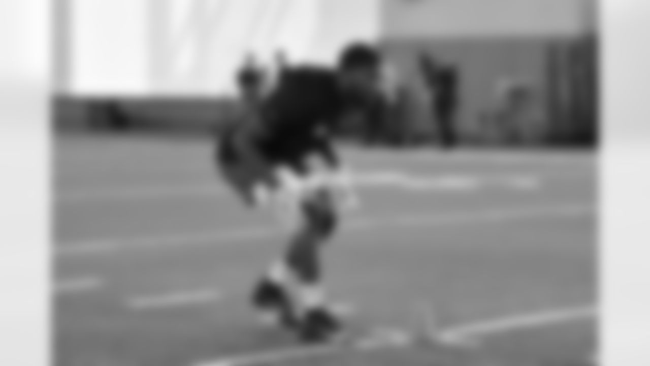 Oklahoma State Cowboys cornerback Rodarius Williams runs position drills during the pro day event, Thursday, April 1, 2021 in Stillwater, Okla. (Alika Jenner via AP)