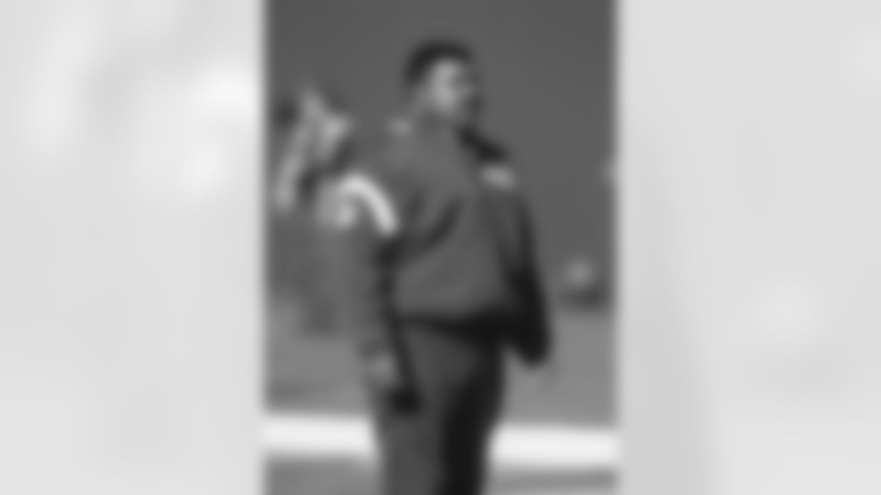 Assistant coach Romeo Crennel of the New York Giants on the field prior to a game from the Giants 1990 season at Giants Stadium in East Rutherford, NJ.