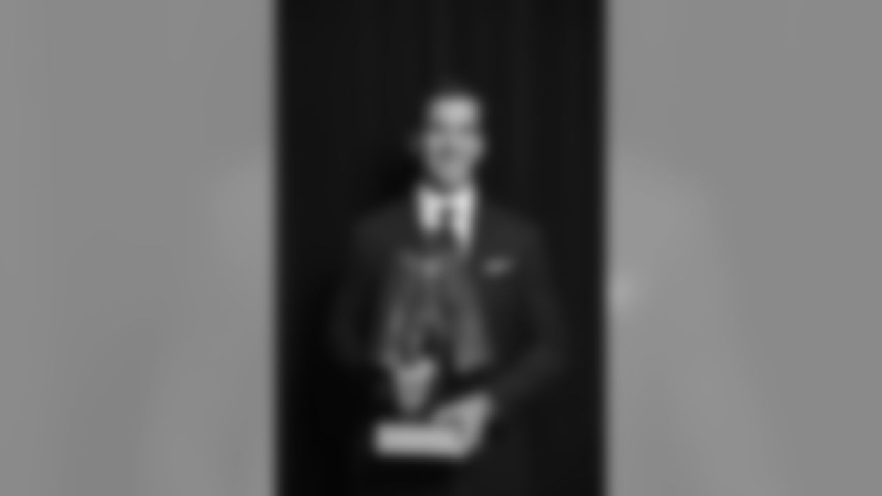Eli Manning of the New York Giants, winner of the Walter Payton NFL Man of the Year award, poses backstage at the 6th annual NFL Honors at t the 6th annual NFL Honors at the Wortham Center on Saturday, Feb. 4, 2017, in Houston. (Photo by Peter Barreras/Invision for NFL/AP Images)