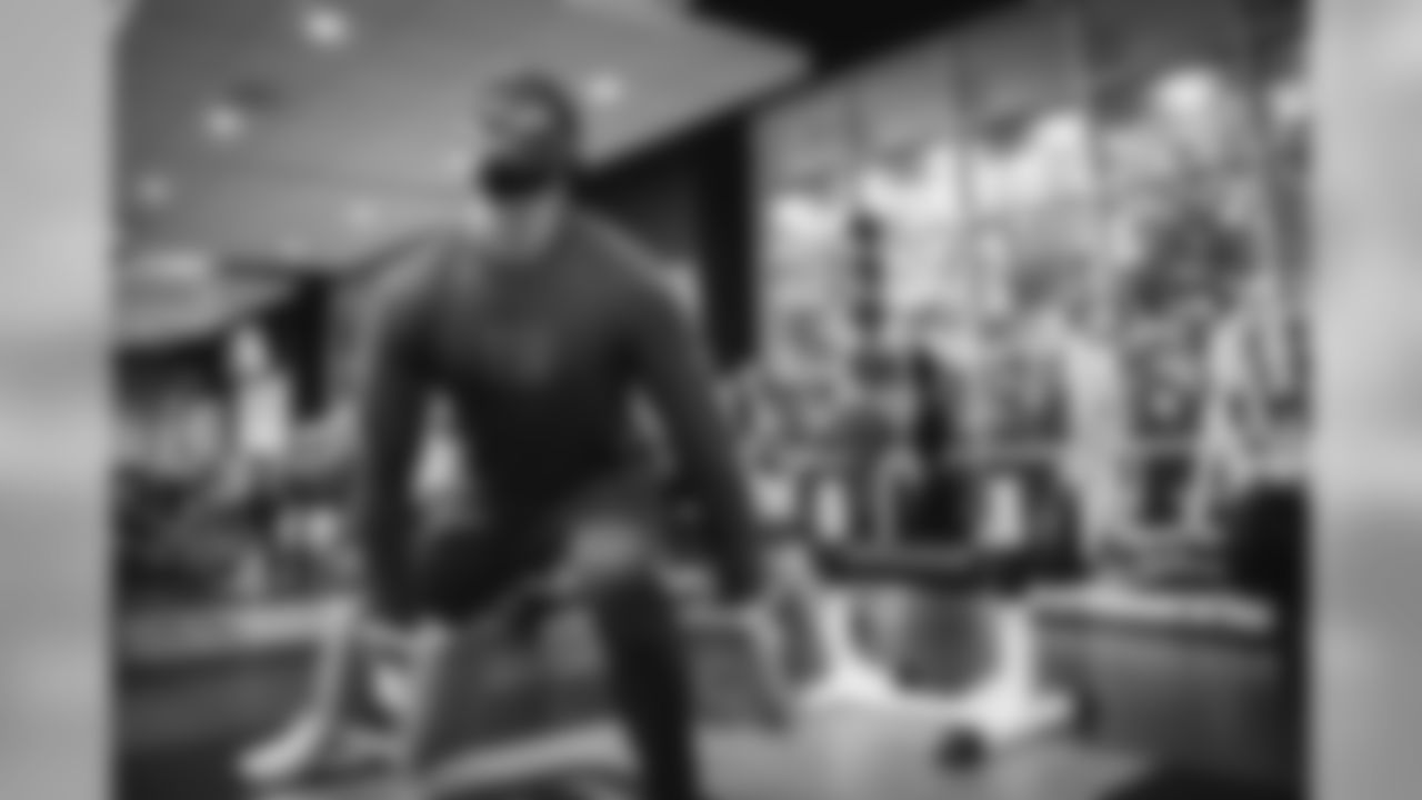 New York Giants Defensive Players during return off season workouts