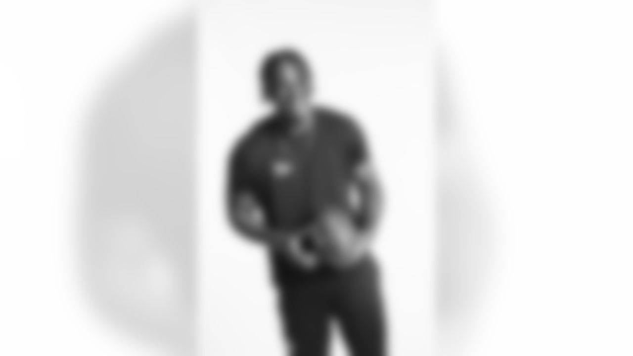 Miami Defensive End Gregory Rousseau poses for a portrait Saturday March 13, 2021 in Pensacola, FL. (Todd Rosenberg via AP)