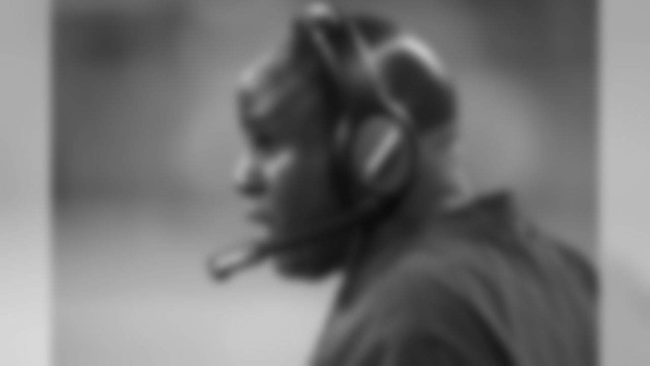 Kansas City Chiefs offensive coordinator Eric Bieniemy looks on during an NFL football game against the Detroit Lions, Sunday, Sept. 29, 2019 in Detroit. The Chiefs defeated the Lions 34-30. (Joe Robbins via AP)