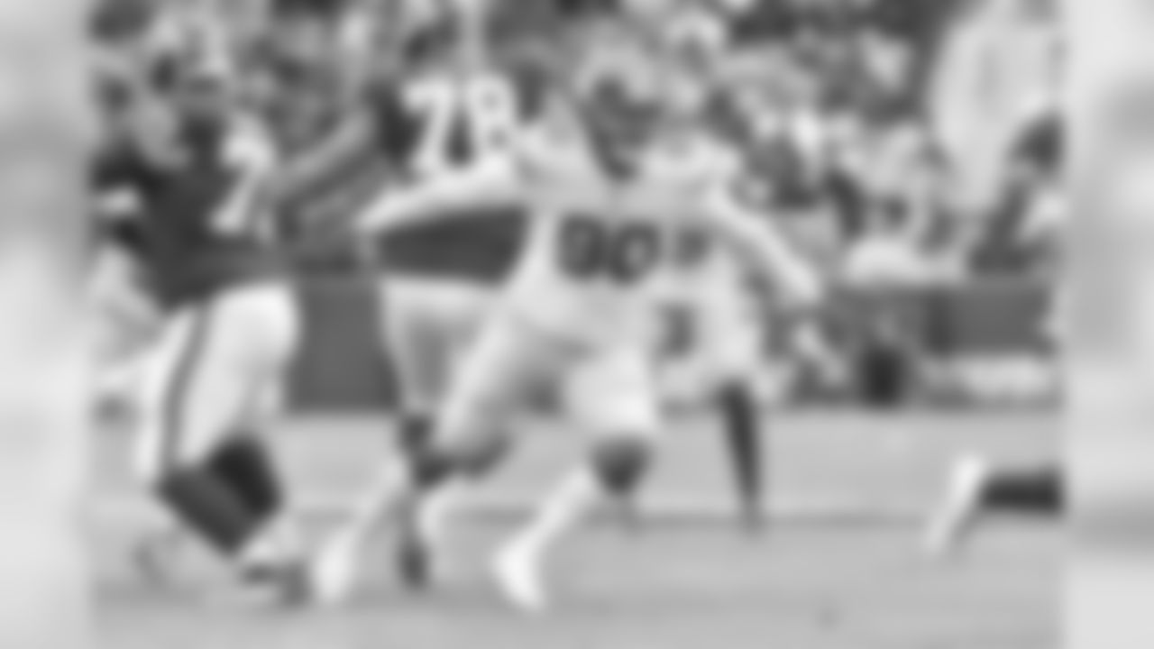 RJ McIntosh (90) during a week 14 NFL football game against the Washington Redskins on Sunday December 9, 2018 in Landover Md. (Evan Pinkus via AP)