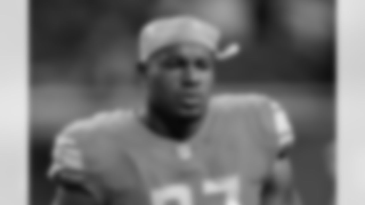 Detroit Lions defensive end Nick Williams watches during warmups before an NFL football game against the Philadelphia Eagles in Detroit, Sunday, Oct. 31, 2021. (AP Photo/Paul Sancya)