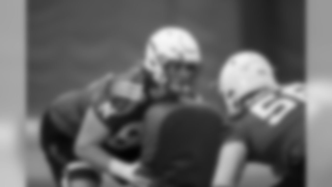 Nebraska offensive lineman Nick Gates (68) and offensive lineman Christian Gaylord (56) go through a drill during NCAA college football spring practice in Lincoln, Neb., Tuesday, March 8, 2016. (AP Photo/Nati Harnik)