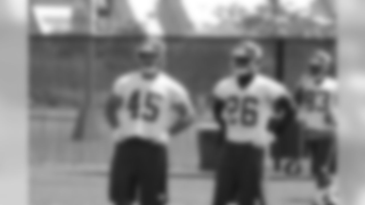 FB Henry Hynoski (45) and RB Orleans Darkwa (26)