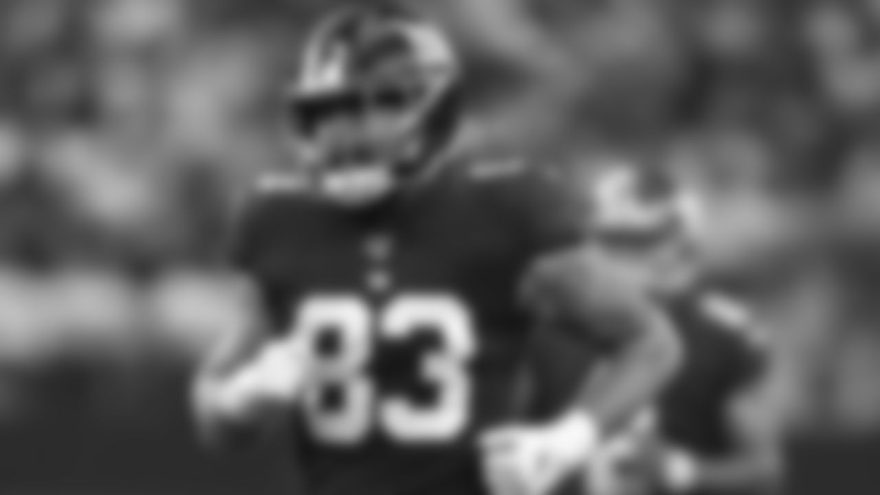 New York Giants tight end Eric Tomlinson (83) during an NFL football game against the Dallas Cowboys, Sunday September 8, 2019 in Arlington,Texas. (Evan Pinkus via AP)