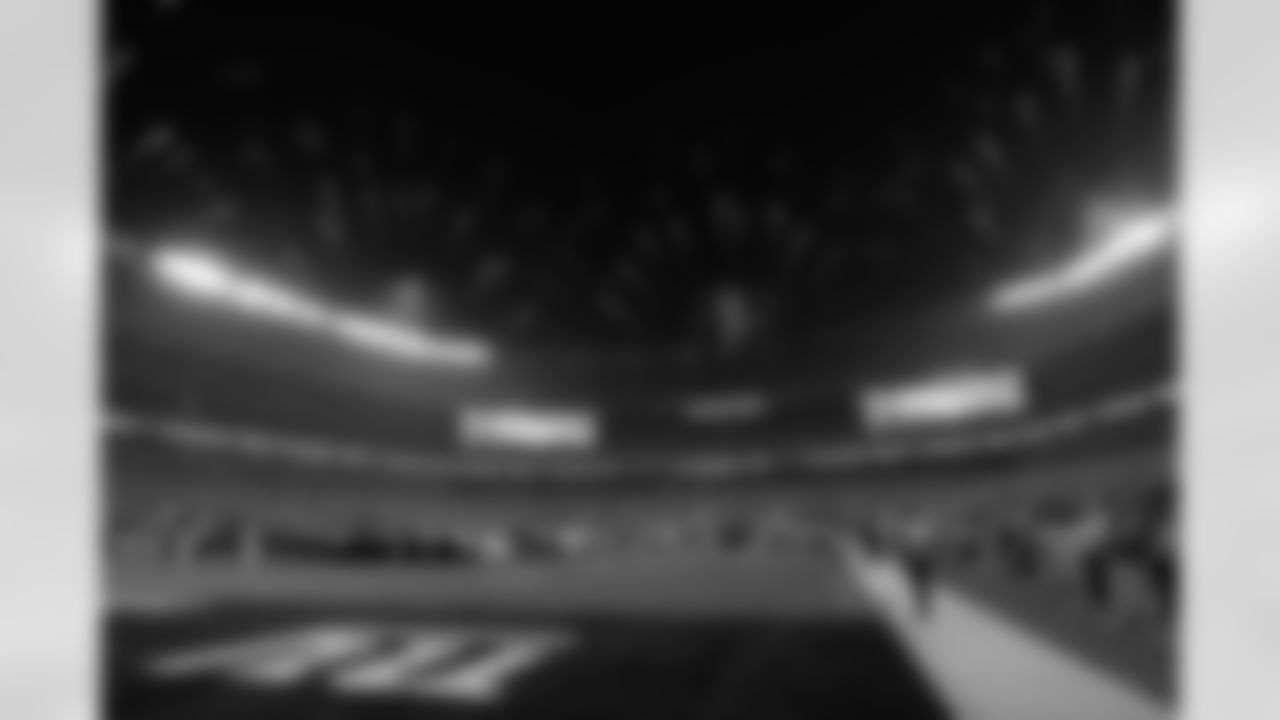 A general view of the interior of MetLife Stadium as fireworks can be seen while the National Anthem is played during a week 1 NFL football game between the Dallas Cowboys against the New York Giants in East Rutherford, New Jersey on September 5, 2012. The Cowboys defeated the giants 24-17. (AP Photo/Scott Boehm)