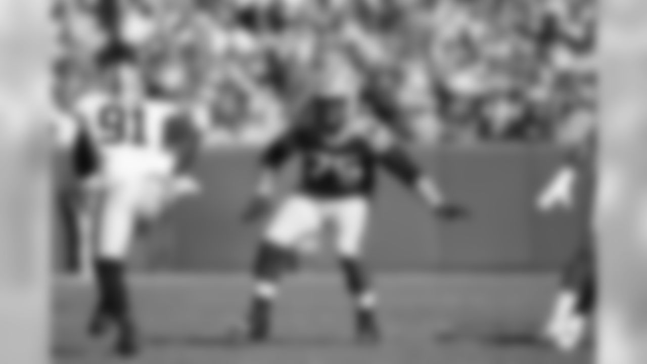 Green Bay Packers offensive lineman Bryan Bulaga (75) blocks during an NFL football game against the Oakland Raiders, Sunday, Oct. 20, 2019 in Green Bay, Wis. The Packers defeated the Raiders 42-24. (Joe Robbins via AP)