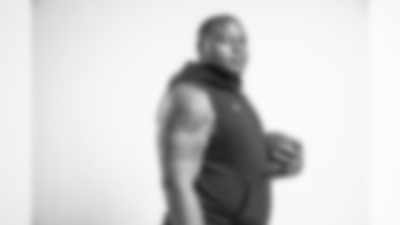 Portraits of Clemson defensive lineman Dexter Lawrence during the NFL Scouting Combine, Saturday, March 2, 2019, in Indianapolis. (Todd Rosenberg via AP)