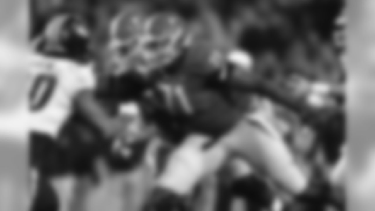 Andrew Thomas plays against Missouri during an NCAA college football game Saturday, Nov. 9, 2019, in Athens, Ga. (AP Photo/John Amis)