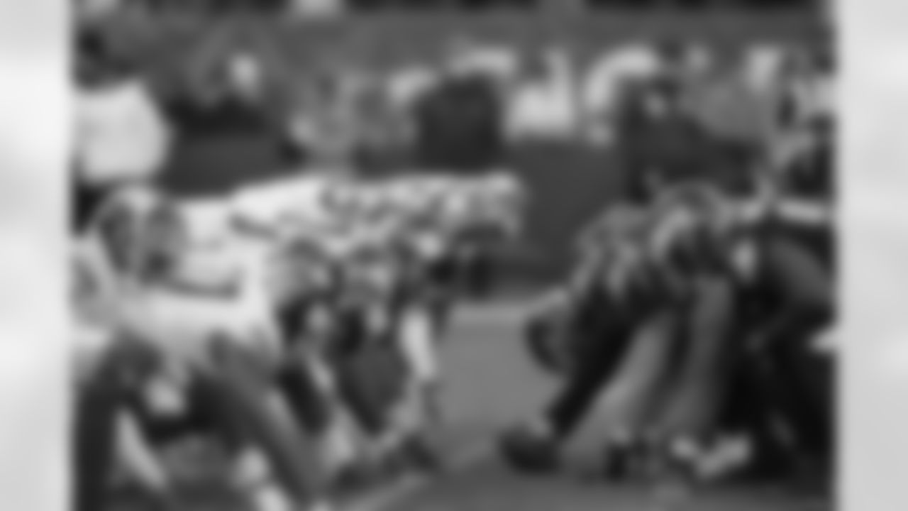 A look down the line of scrimmage during a week 16 football game against the Philadelphia Eagles on Sunday December 26th, 2021 in Philadelphia, Pennsylvania.
