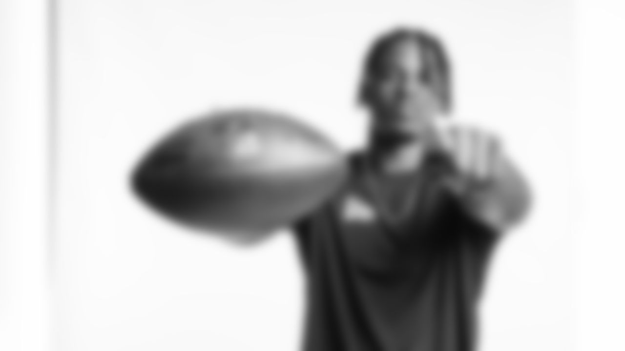Miami Defensive End Gregory Rousseau poses for a portrait Saturday March 13, 2021 in Pensacola, FL. (Todd Rosenberg via AP)