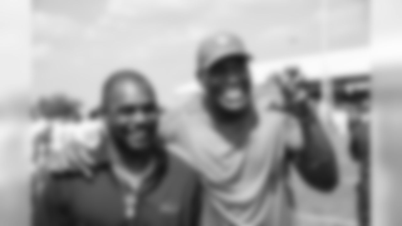Ahmad Bradshaw & Michael Strahan New York Giants Training Camp 2019 at Quest Diagnostics Training Center in East Rutherford, NJ
