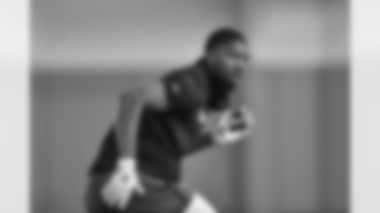 Oklahoma State Cowboys cornerback Rodarius Williams runs position drills during the pro day event, Thursday, April 1, 2021 in Stillwater, Okla. (Alika Jenner via AP)