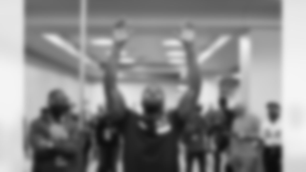 Oklahoma State Cowboys cornerback Rodarius Williams attempts a vertical jump during the pro day event, Thursday, April 1, 2021 in Stillwater, Okla. (Alika Jenner via AP)