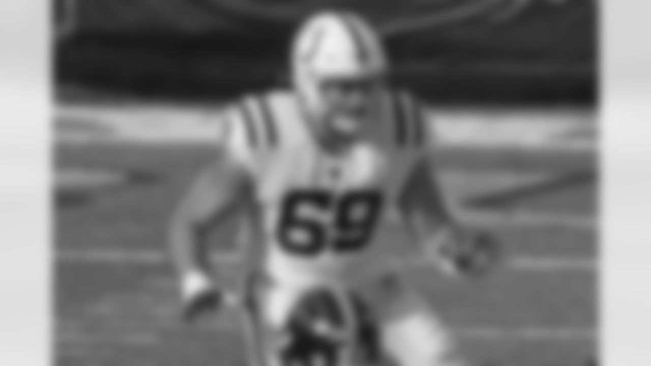 Indianapolis Colts offensive guard Will Holden (69) plays during the first half of an NFL football game against the Pittsburgh Steelers, Sunday, Dec. 27, 2020, in Pittsburgh. (AP Photo/Gene J. Puskar)