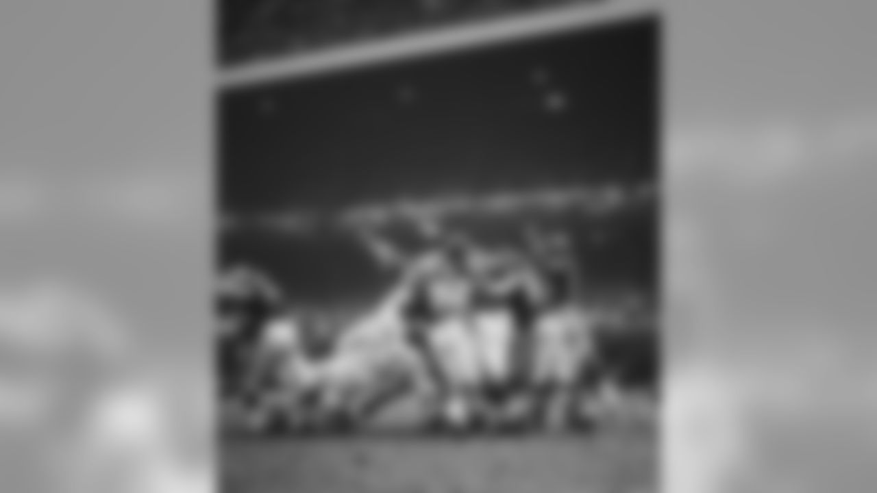 New York Giants defensive line try to block a field goal against the Philadelphia Eagles during a game on November 17. 1968 at Yankee Stadium in the Bronx, New York. The New York Giants beat the Philadelphia Eagle 7-6.(David Durochik via AP)