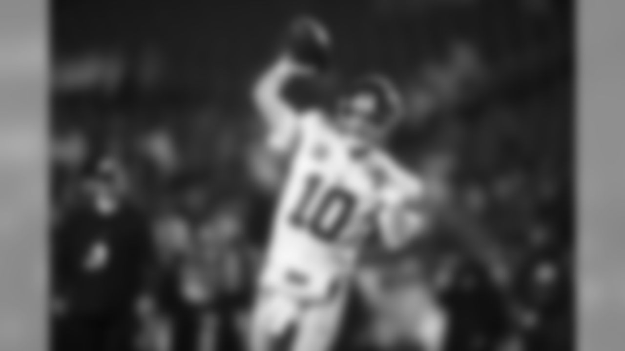 New York Giants' Eli Manning warms up before an NFL football game against the Philadelphia Eagles, Monday, Dec. 9, 2019, in Philadelphia. (AP Photo/Matt Rourke)