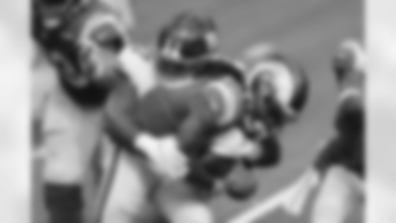 New York Giants defensive tackle Dexter Lawrence (97) tackles Los Angeles Rams running back Darrell Henderson (27) during an NFL football game on Sunday, October 4, 2020 in Inglewood, California. (Ben Liebenberg/NFL)