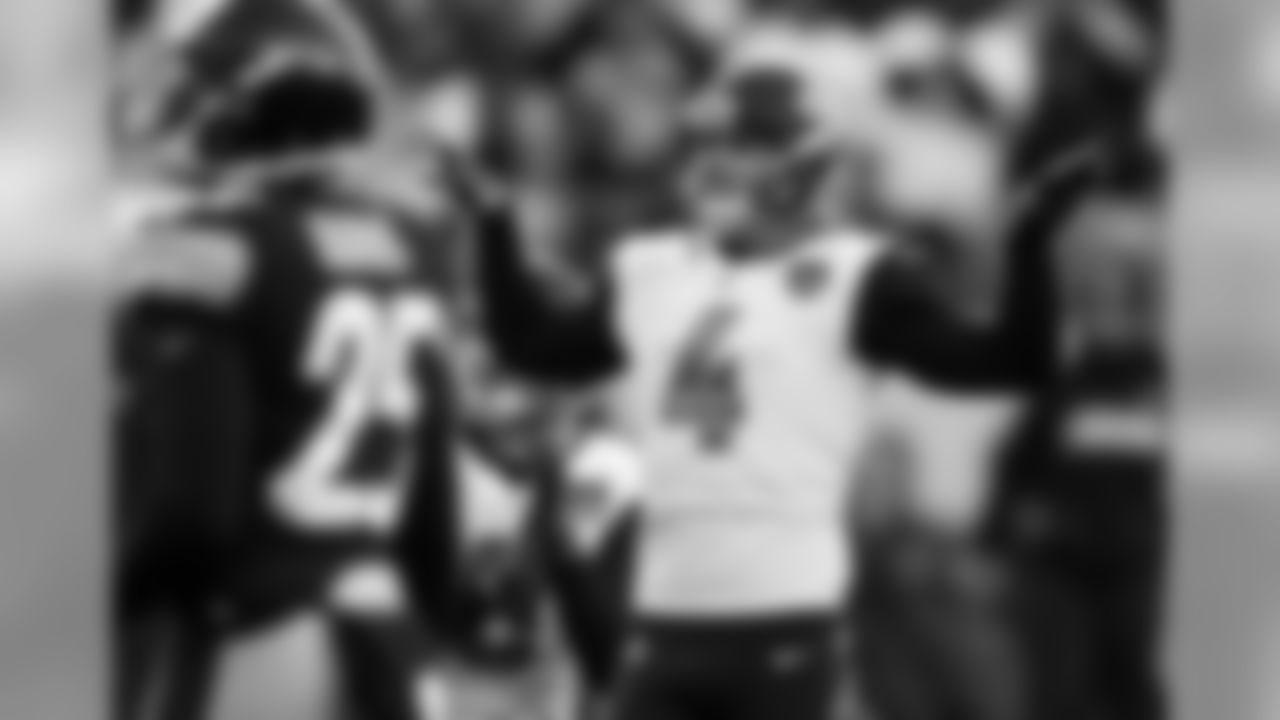 Jacksonville Jaguars kicker Josh Lambo (4) watches his field goal during the second half of an NFL divisional football AFC playoff game against the Pittsburgh Steelers in Pittsburgh, Sunday, Jan. 14, 2018. (AP Photo/Keith Srakocic)