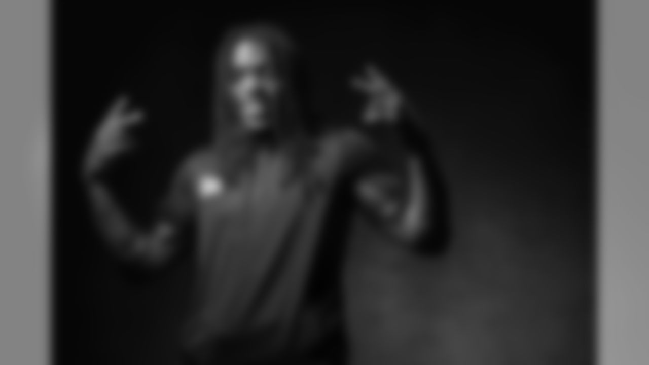 Colorado wide receiver Laviska Shenault Jr. poses for a portrait during the 2020 NFL Scouting Combine, Wednesday, Feb. 26, 2020 in Indianapolis. (Todd Rosenberg via AP)