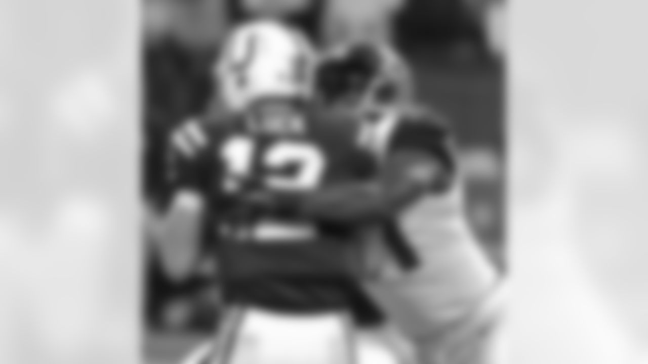 Following the Jaguars' bye week, they played in Indianapolis against the Colts. Chris Clemons had three sacks in the first quarter.