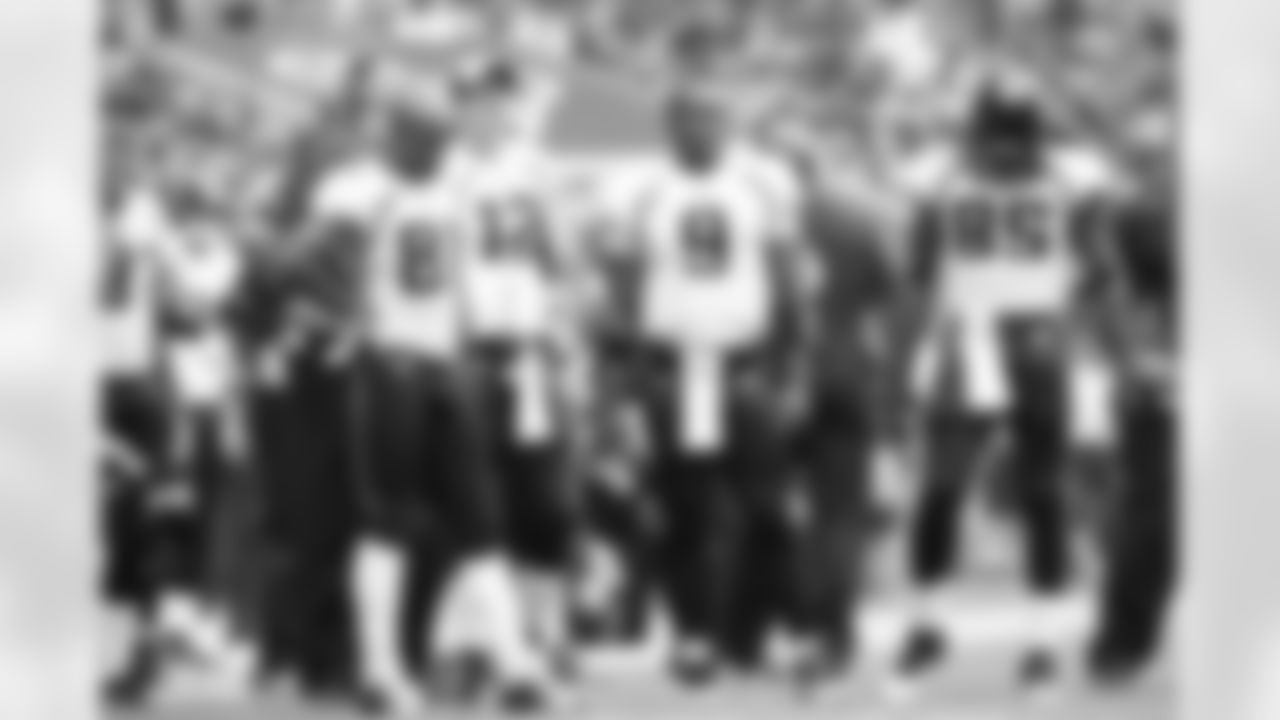 81 Torry Holt, #12 Luke McCown, #9 David Garrard, #85 Ernest Wilford