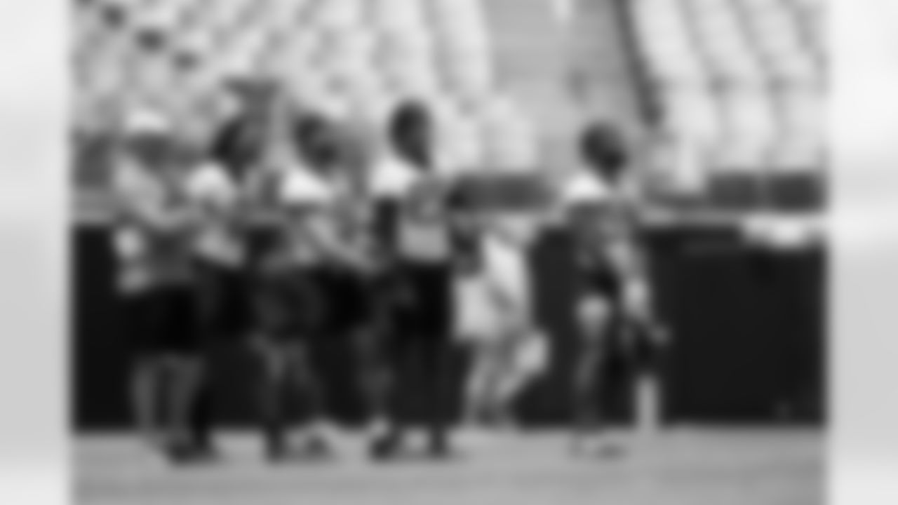 Jacksonville Jaguars safeties during OTAs at TIAA Bank Field in Jacksonville, FL on June 5, 2023. (Kam Nedd/Jacksonville Jaguars)