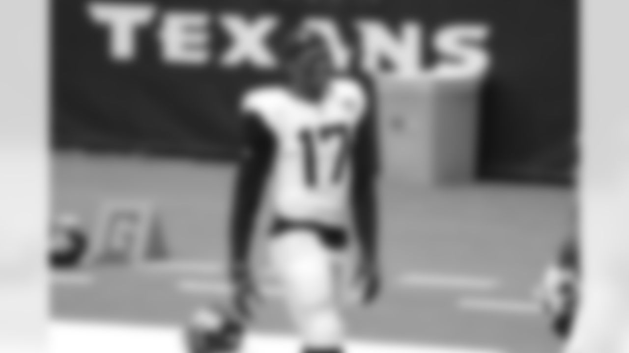 Jacksonville Jaguars wide receiver D.J. Chark (17) prepares for an NFL football game against the Houston Texans, Sunday, Oct. 11, 2020, in Houston. (AP Photo/Michael Wyke)