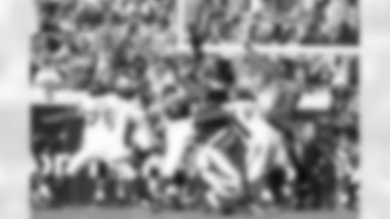 97 Reggie Hayward, #92 Rob Meier, #96 Tony McDaniel, #91 Derrick Harvey