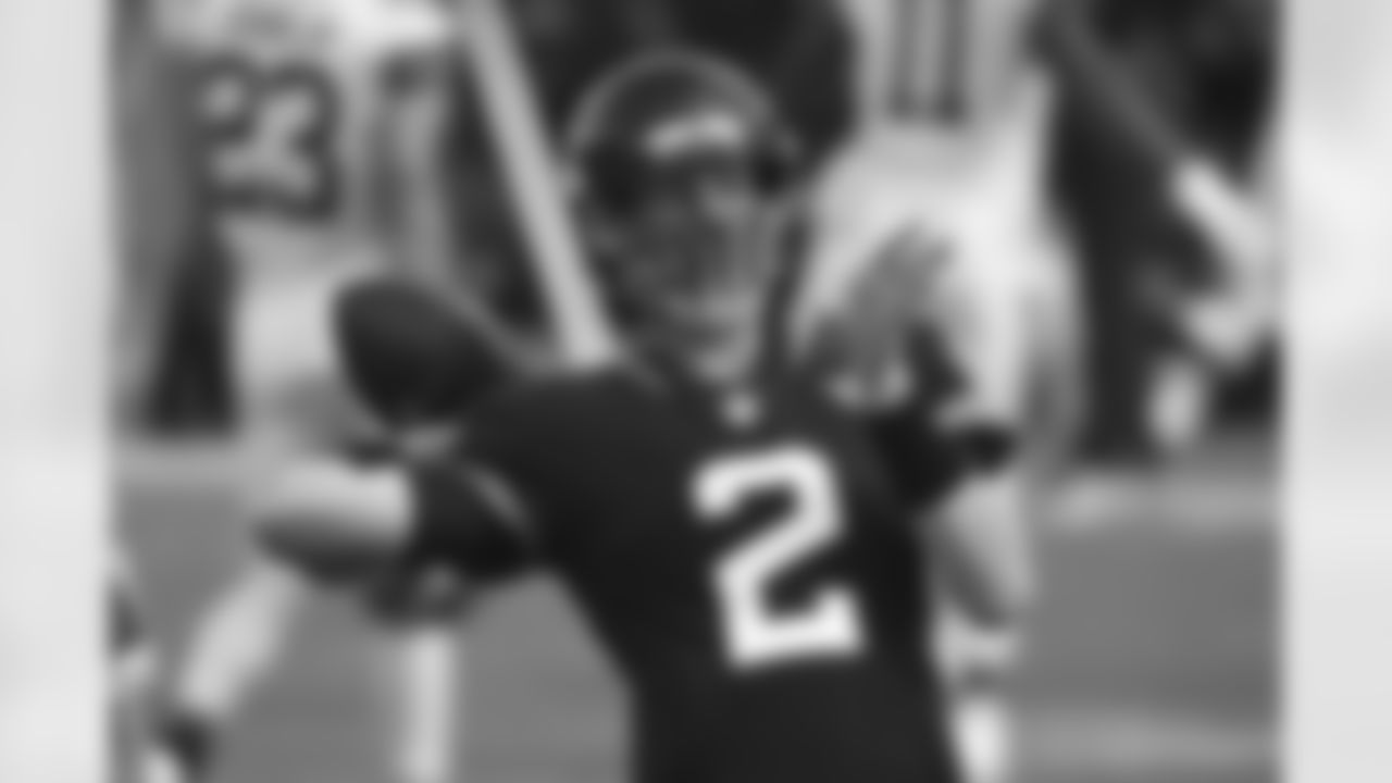 Jacksonville Jaguars quarterback Mike Glennon (2) warms up before an NFL football game against the Cleveland Browns, Sunday, Nov. 29, 2020, in Jacksonville, Fla. (AP Photo/Stephen B. Morton)