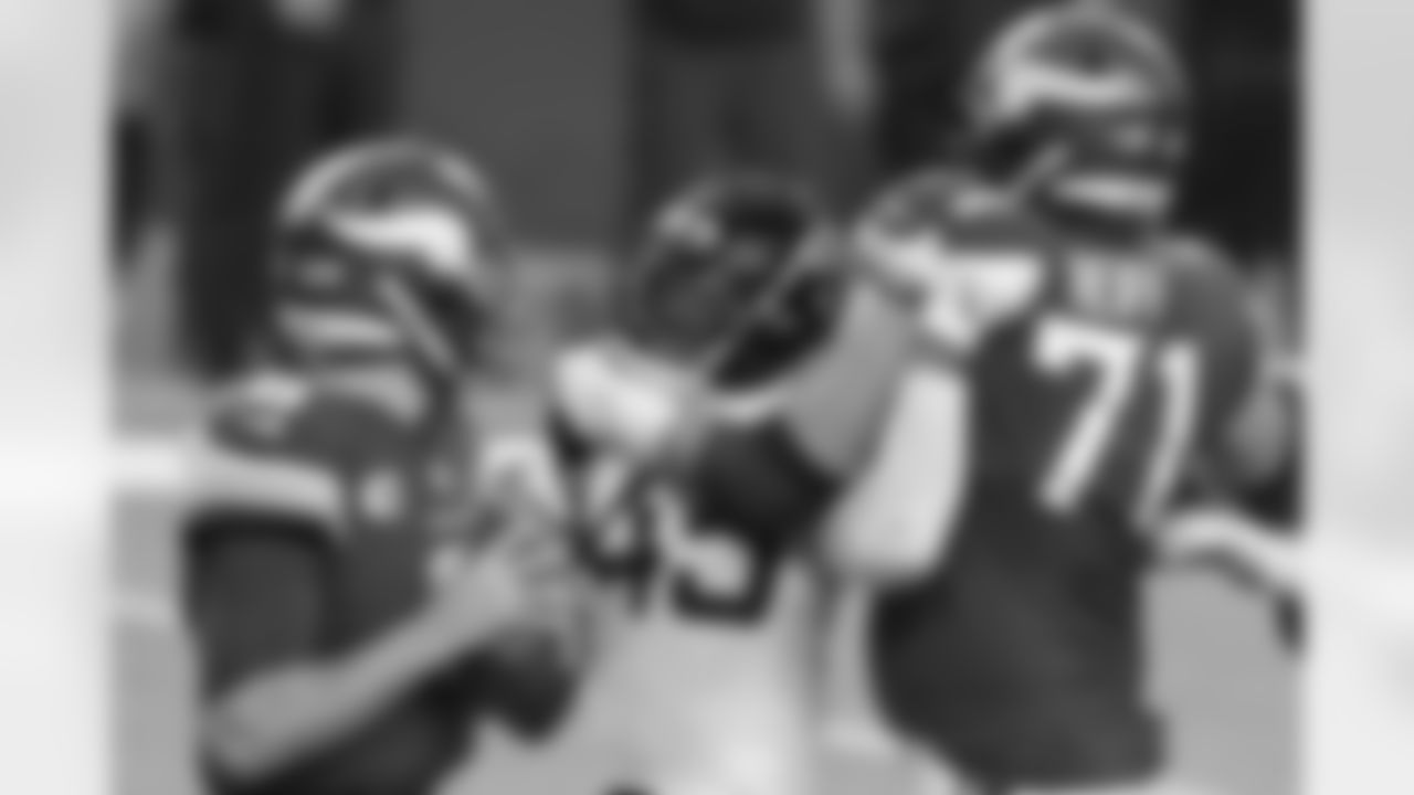 Jacksonville Jaguars rookie defensive end K'Lavon Chaission (45) can't get to Minnesota Vikings quarterback Kirk Cousins (8) in overtime during an NFL football game, Sunday, Dec. 6, 2020 in Minneapolis, Mn.