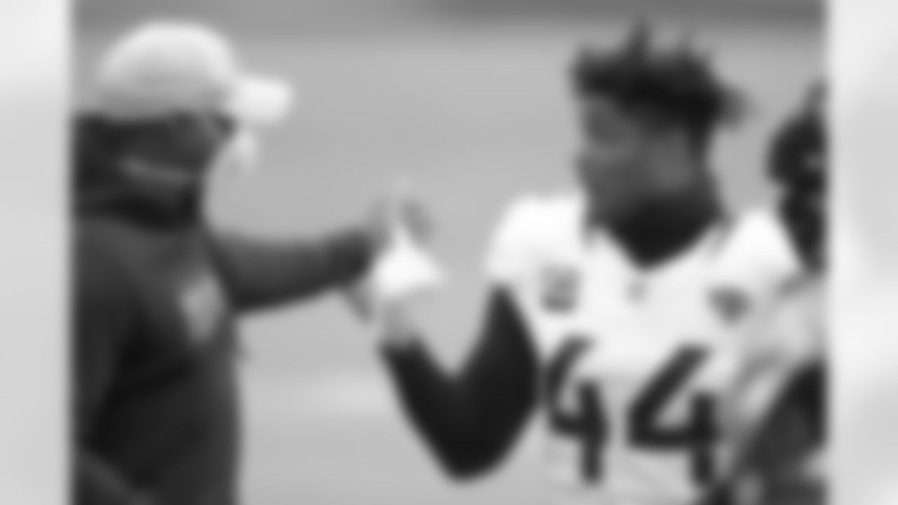 Jacksonville Jaguars linebacker Myles Jack (44) on the sideline after a defensive stop against the Baltimore Ravens during an NFL football game, Sun, Dec. 20, 2020 in Baltimore.