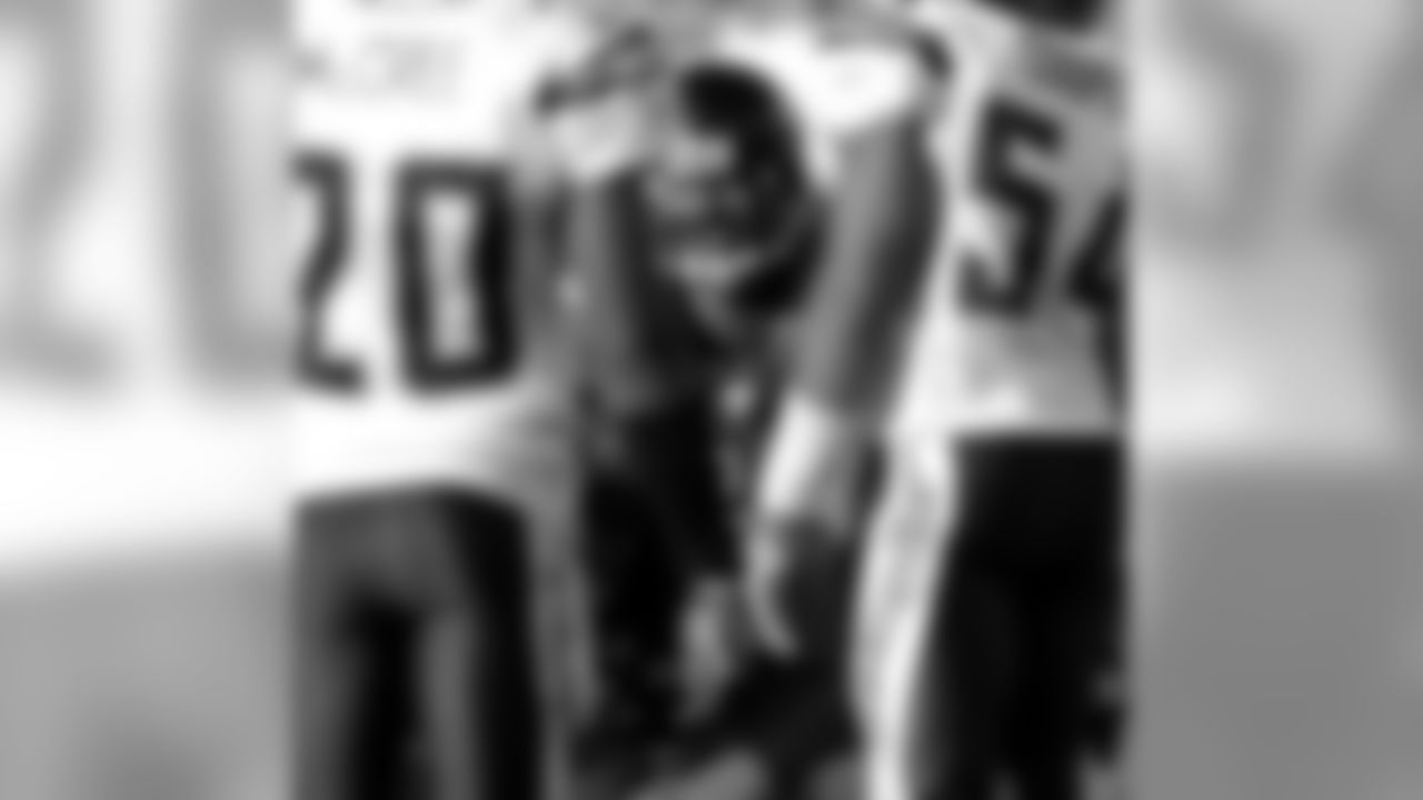 Jacksonville Jaguars quarterback #9 David Garrard wears a smile on his face as he takes a final kneel-down during the Jags 24-17 victory over the San Diego Chargers at Jacksonville Municipal Stadium in Jacksonville, Fl.