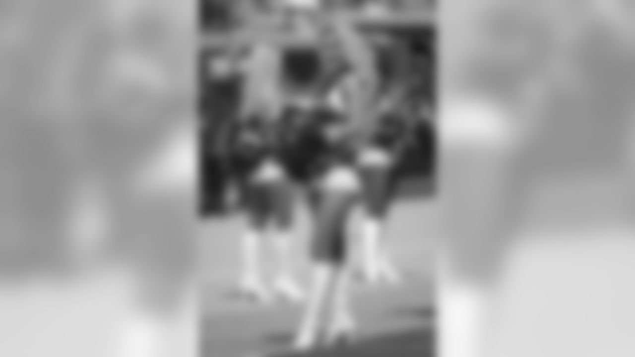 The Jacksonville Jaguars cheerleaders perform before an NFL football game against the Tennessee Titans Sunday, Sept. 23, 2018, in Jacksonville, Fla. (AP Photo/Phelan M. Ebenhack)